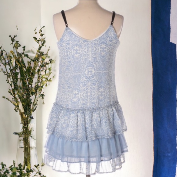 BAND OF THE GYPSIES BY URBAN OUTFITTERS RUFFLE FLORAL DRESS SIZE MEDIUM - Picture 10 of 12